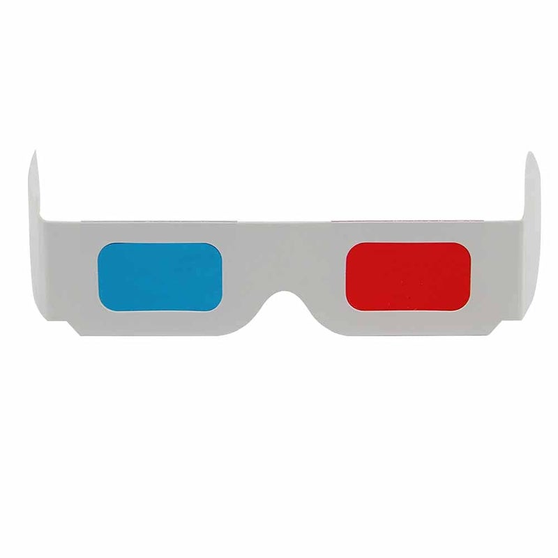 Happy Trees 50 Pairs - Flat- 3D Glasses Red and Cyan White Frame Anaglyph Cardboard (Set of 50) - Image 5